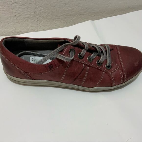 Joseph Siebel Red Distressed Leather Sneaker size 38 - Picture 3 of 10